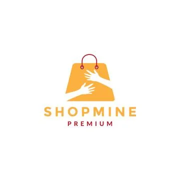 Shopping bag hug logo symbol icon vector graphic design illustration idea c.. Stock Illustration