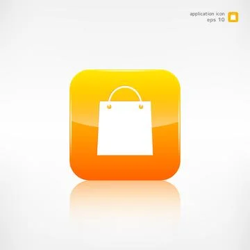 Shopping bag icon. Application button. Stock Illustration