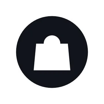 Shopping Bag Icon Black Circle Button Business Finance Symbol Vector Stock Illustration