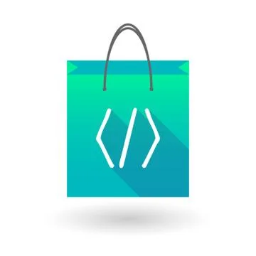Shopping bag icon with a code sign イラスト素材