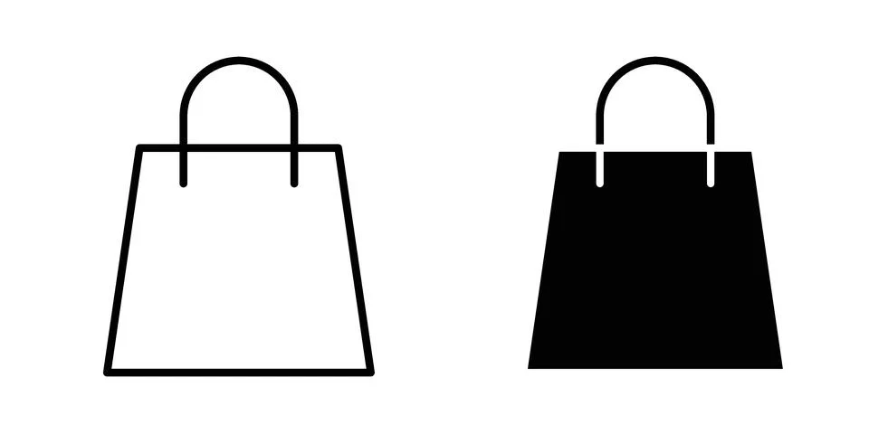 Shopping bag icon for design projects and web UI Stock Illustration