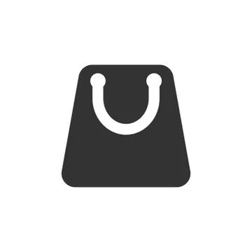 Shopping bag icon flat Stock Illustration