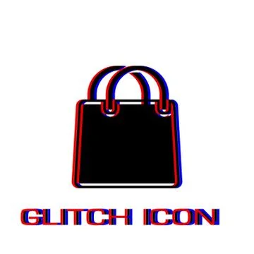 Shopping bag icon flat Stock Illustration