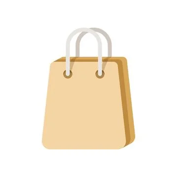 Shopping bag icon in flat style. Paper packet vector illustration on isolat.. Stock Illustration