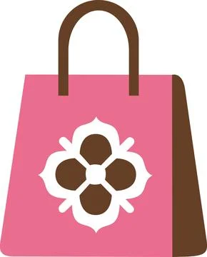 Shopping bag icon with floral pattern design Stockillustratie