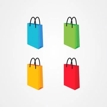 Shopping bag icon logo vector design for online shop Stock Illustration