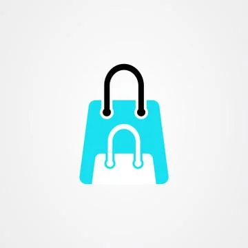 Shopping bag icon logo vector design for online shop Stock Illustration