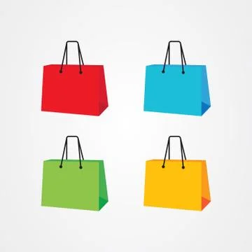 Shopping bag icon logo vector design for online shop Stock Illustration