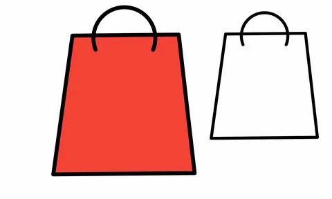 Shopping bag icon set Illustrazione stock