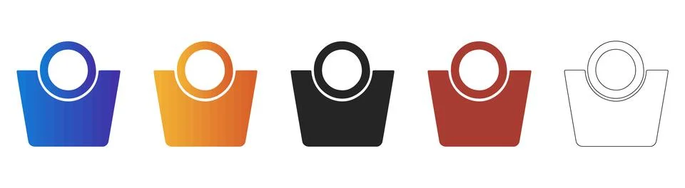 Shopping bag icon set for retail and commerce promotions Stock Illustration