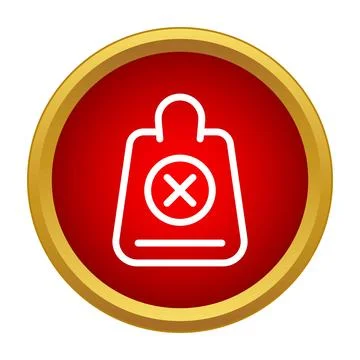 Shopping bag icon showing remove cancel purchase concept Stock Illustration