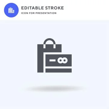 Shopping Bag icon vector, filled flat sign, solid pictogram isolated on white Stock Illustration