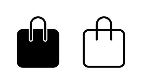 Shopping bag icon vector. Paper market bag icon Stock Illustration