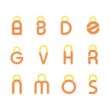 Shopping bag initial 스톡 일러스트