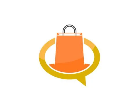 Shopping bag inside the bubble chat Stock Illustration