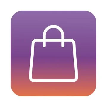 Shopping bag interface block gradient style icon Stock Illustration