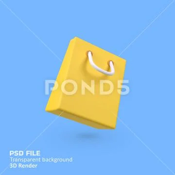 Shopping bag isolated 3d render icon illustration PSD Template