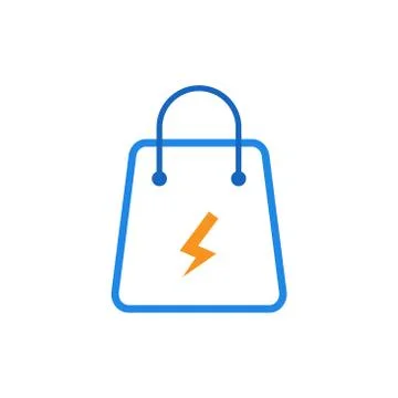 Shopping bag lightning vector design template illustration Stock Illustration