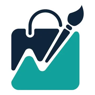 Shopping bag Logo design concept Art class icon Illustrazione stock