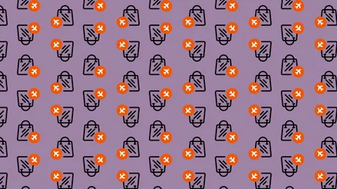 Shopping Bag Pattern Background for Sales and Promotions. Stock Footage 325405028