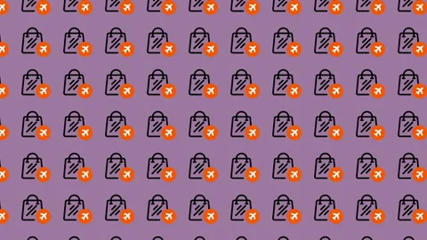 Shopping Bag Pattern Background - Seamless Design for Retail Promotions. Stock Footage 325405003