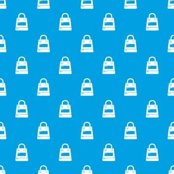 Shopping bag pattern vector seamless blue Stock Illustration