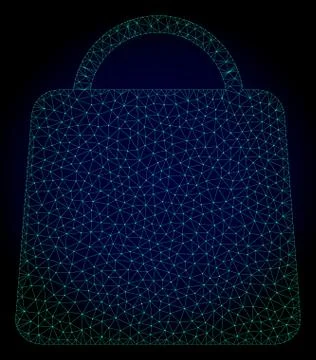 Shopping Bag Polygonal Frame Vector Mesh Illustration Stock Illustration