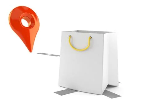 Shopping bag with position marker Stock Illustration