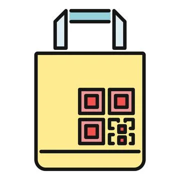 Shopping bag with qr code for digital payment Illustrazione stock