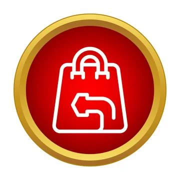 Shopping bag with return arrow icon イラスト素材