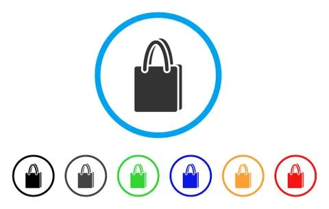 Shopping Bag Rounded Icon Illustration