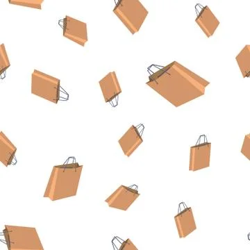Shopping Bag Seamless Pattern Vector. Retail Icon. Store Sale. Cute Graphic Illustrazione stock