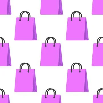 Shopping bag seamless texture background Illustrazione stock