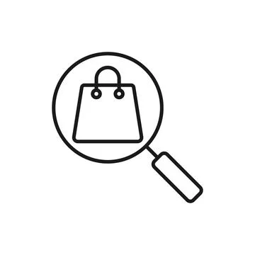 Shopping Bag with Search icon Vector Design. Shopping Bag icon with Searching Stock Illustration