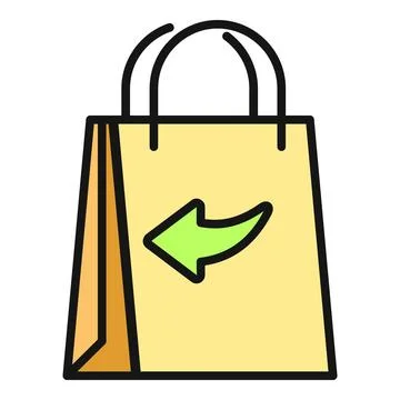 Shopping bag showing return arrow icon concept イラスト素材