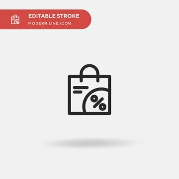 Shopping Bag Simple vector icon. Illustration symbol design template for web  Stock Illustration