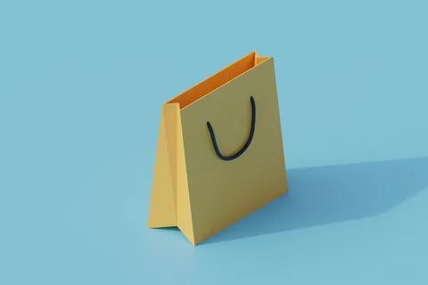 Shopping bag single isolated object. 3d render illustration Stockillustratie