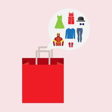 Shopping bag with speech bubble Stock Illustration