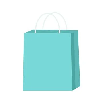 Shopping bag template. Blue package Stock Illustration