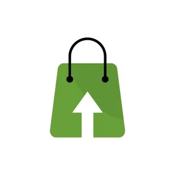 Shopping bag up vector design template illustration Illustrazione stock