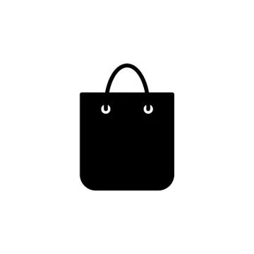 Shopping bag - vector icon black on white background Stock Illustration