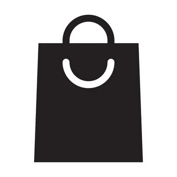 Shopping bag vector icon isolated on white background for graphic design, log Stock Illustration