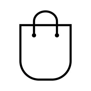 Shopping bag vector icon. Line art style Stock Illustration