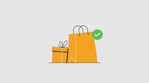 Shopping Bag with Verification Icon Concept Animation Video - Transparent 스톡 동영상 334804146