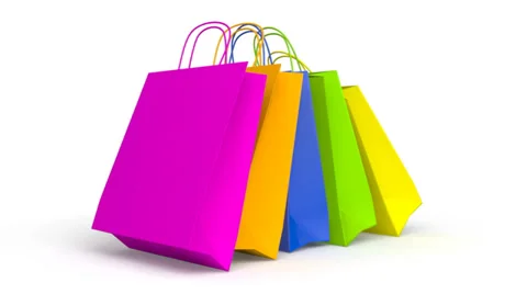 Shopping bags Stock Footage 34758892