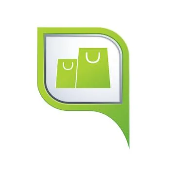 Shopping bags icon green pointer Stock Illustration