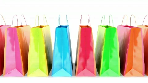 Shopping bags. Loop Stock Footage 703312
