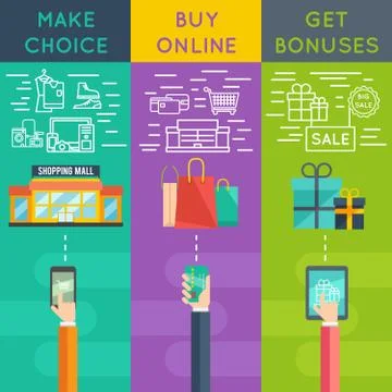 Shopping banner set Stock Illustration