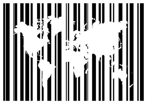 Shopping Bar Code With World Map Stock Illustration