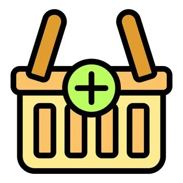 Shopping basket adding icon depicting online shopping Illustrazione stock